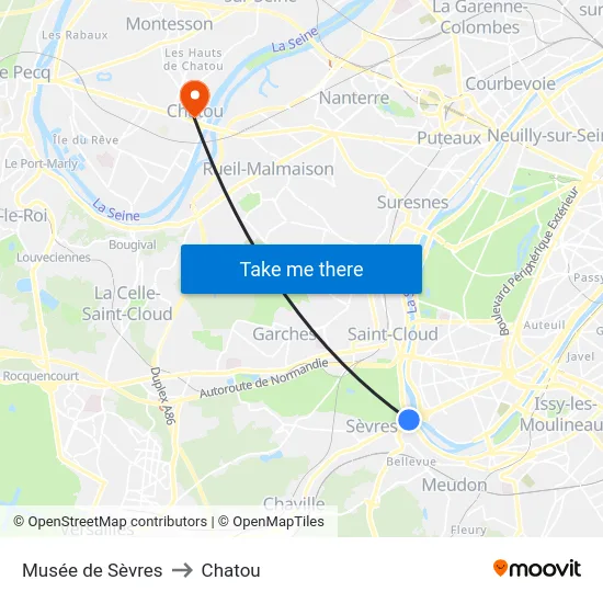 Musée de Sèvres to Chatou map