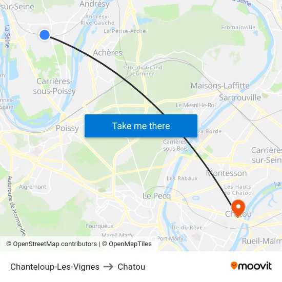 Chanteloup-Les-Vignes to Chatou map