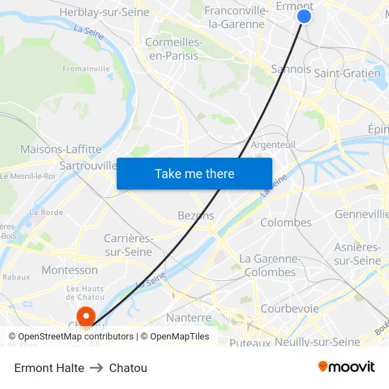 Ermont Halte to Chatou map