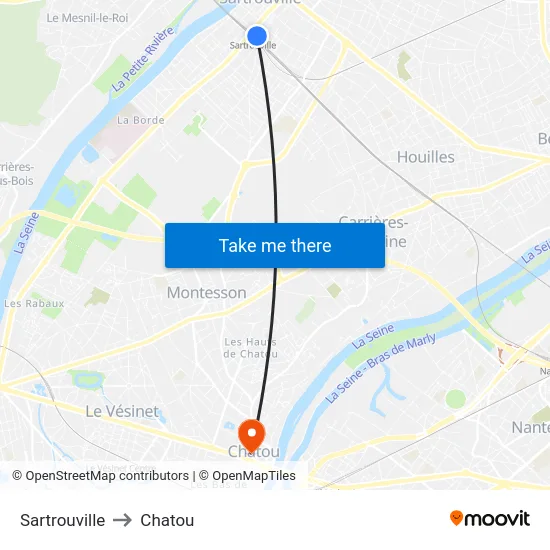 Sartrouville to Chatou map