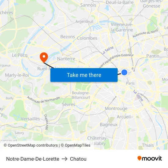 Notre-Dame-De-Lorette to Chatou map