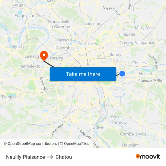 Neuilly-Plaisance to Chatou map