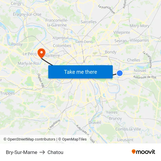 Bry-Sur-Marne to Chatou map