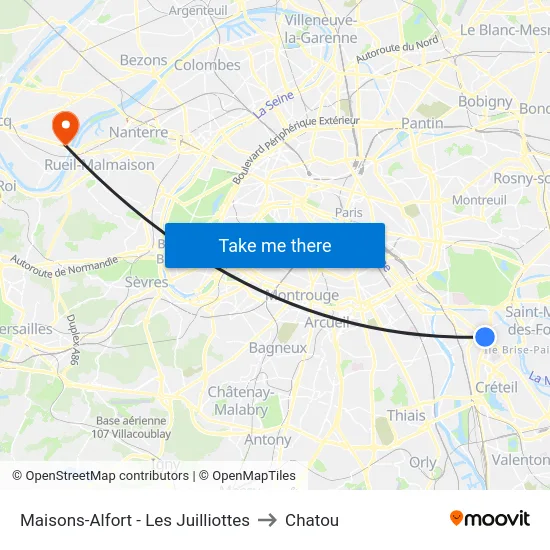 Maisons-Alfort - Les Juilliottes to Chatou map