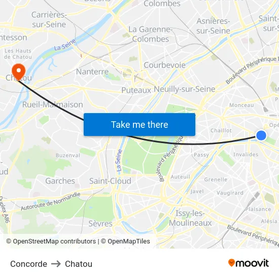 Concorde to Chatou map