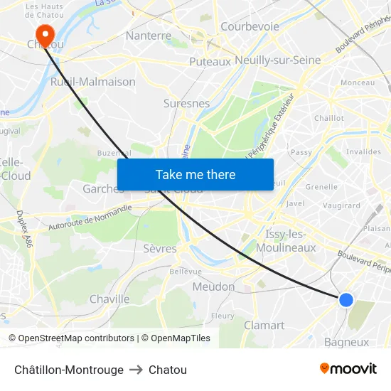 Châtillon-Montrouge to Chatou map