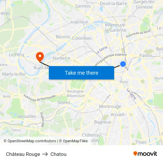 Château Rouge to Chatou map