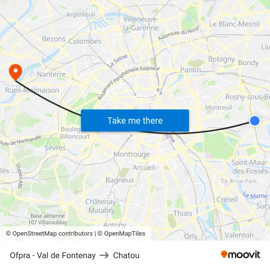 Ofpra - Val de Fontenay to Chatou map