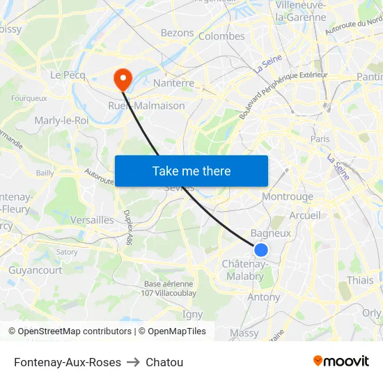 Fontenay-Aux-Roses to Chatou map