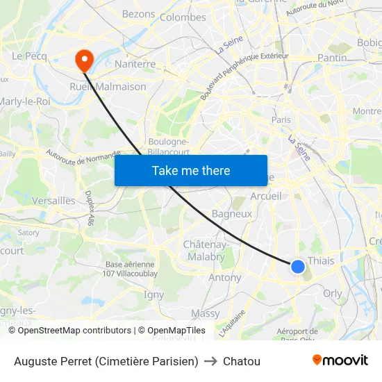 Auguste Perret (Cimetière Parisien) to Chatou map