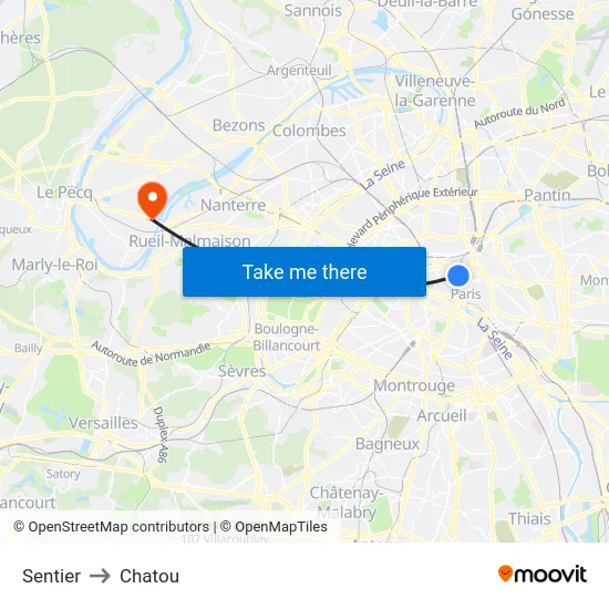 Sentier to Chatou map