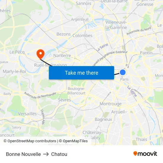 Bonne Nouvelle to Chatou map
