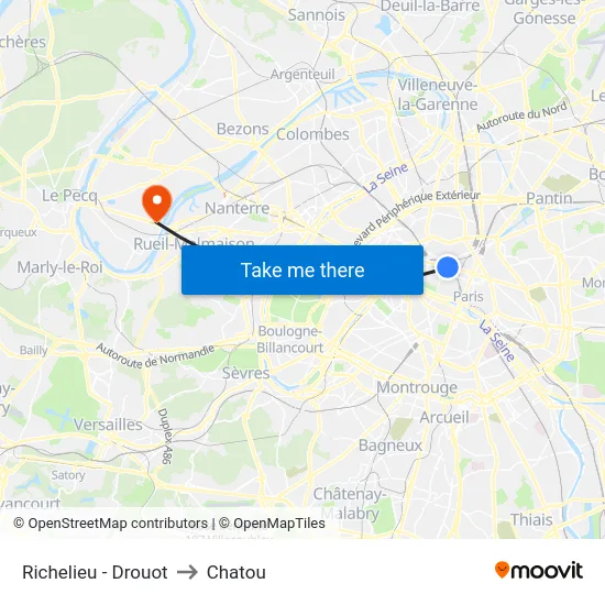Richelieu - Drouot to Chatou map