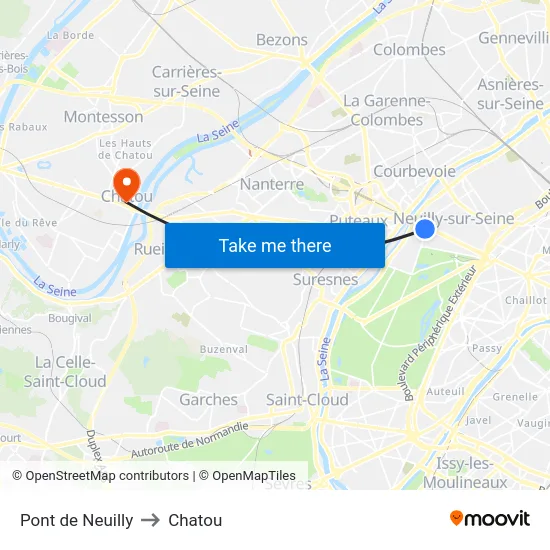 Pont de Neuilly to Chatou map