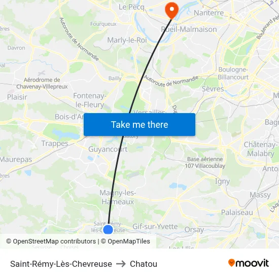 Saint-Rémy-Lès-Chevreuse to Chatou map