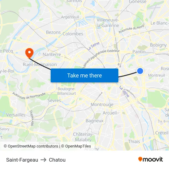 Saint-Fargeau to Chatou map