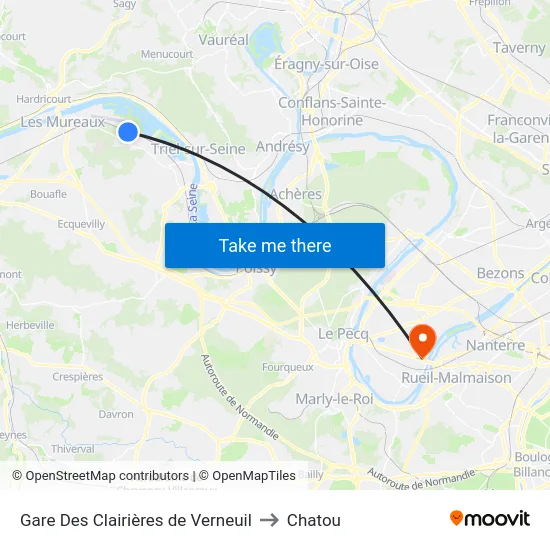 Gare Des Clairières de Verneuil to Chatou map