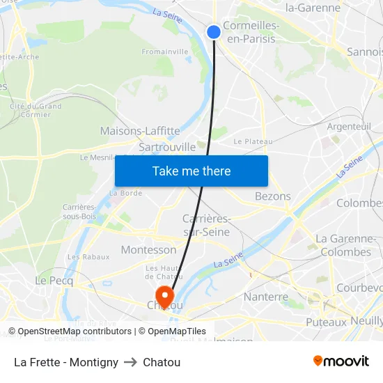La Frette - Montigny to Chatou map