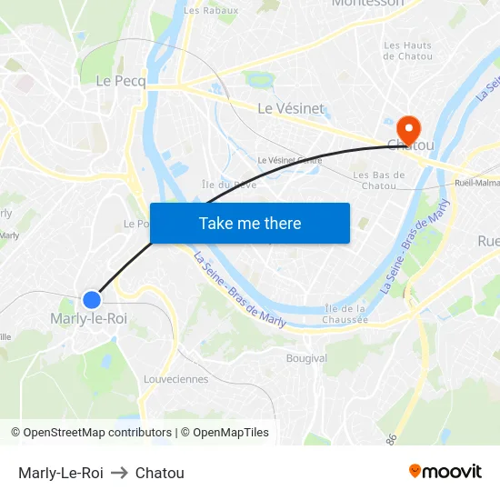 Marly-Le-Roi to Chatou map