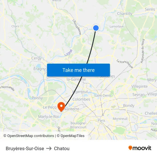 Bruyères-Sur-Oise to Chatou map