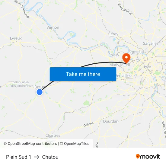 Plein Sud 1 to Chatou map