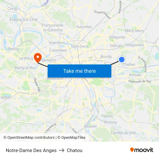 Notre-Dame-Des-Anges to Chatou map