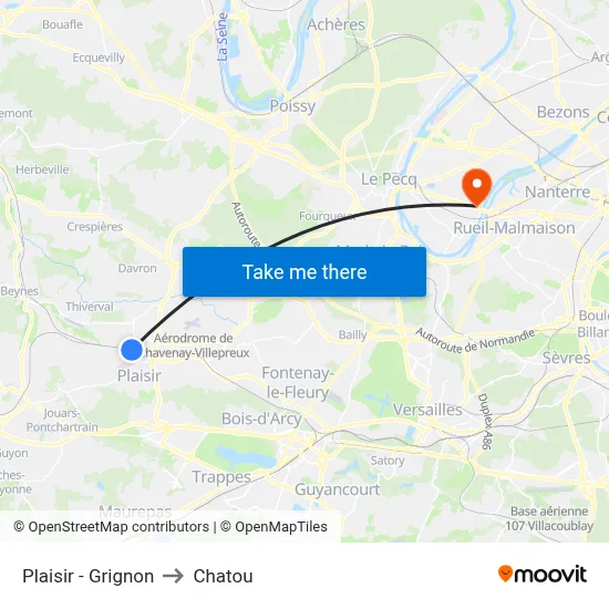 Plaisir - Grignon to Chatou map