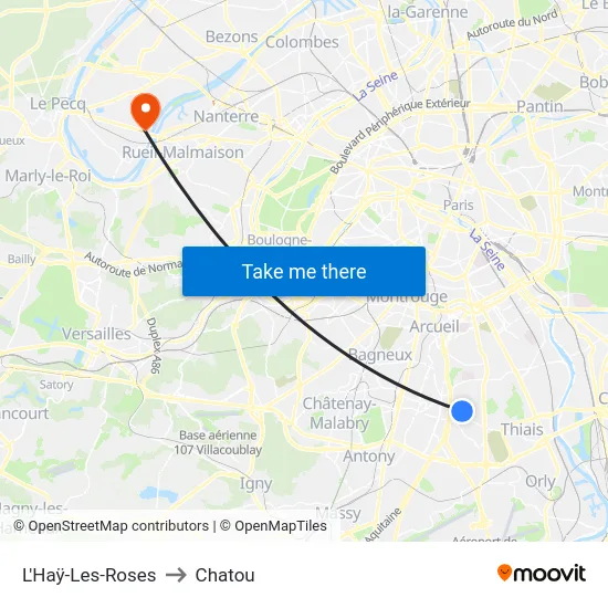 L'Haÿ-Les-Roses to Chatou map