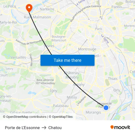 Porte de L'Essonne to Chatou map