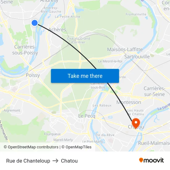 Rue de Chanteloup to Chatou map
