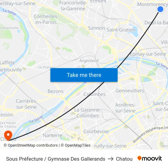 Sous Préfecture / Gymnase Des Gallerands to Chatou map