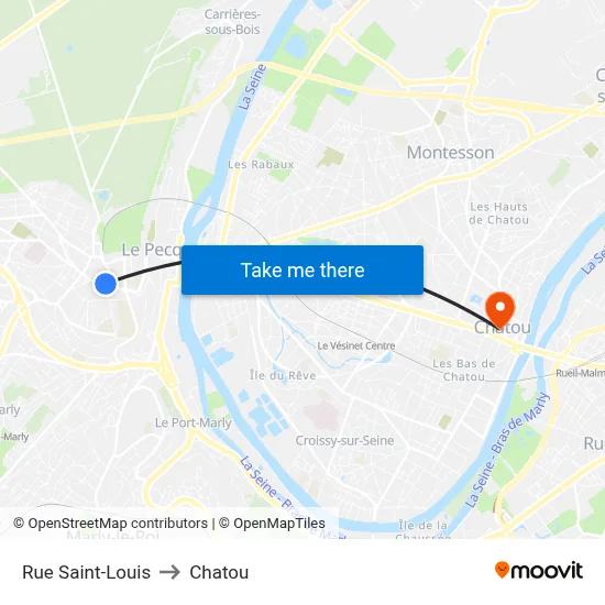 Rue Saint-Louis to Chatou map