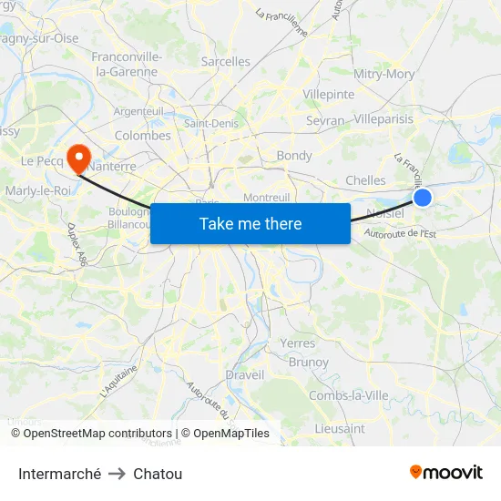 Intermarché to Chatou map