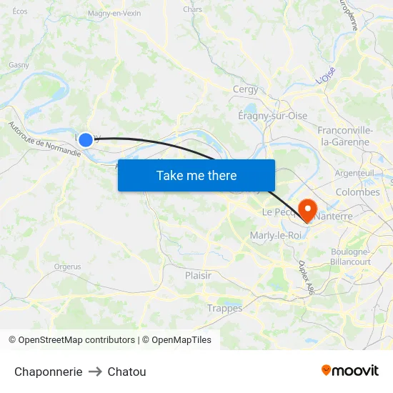 Chaponnerie to Chatou map