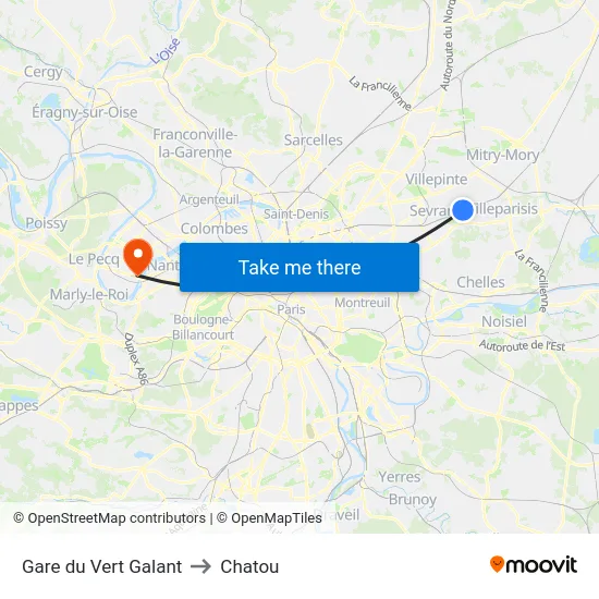 Gare du Vert Galant to Chatou map