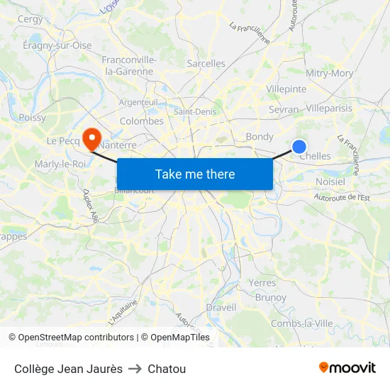 Collège Jean Jaurès to Chatou map