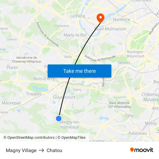 Magny Village to Chatou map