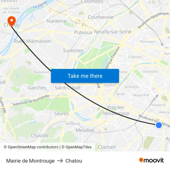 Mairie de Montrouge to Chatou map