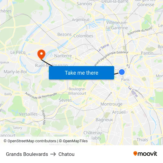Grands Boulevards to Chatou map
