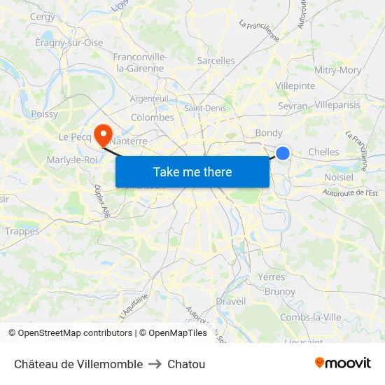 Château de Villemomble to Chatou map