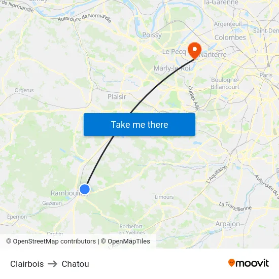 Clairbois to Chatou map