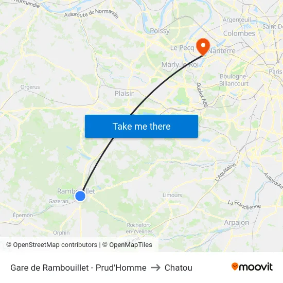 Gare de Rambouillet - Prud'Homme to Chatou map