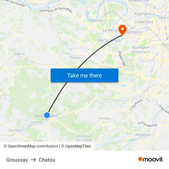 Groussay to Chatou map