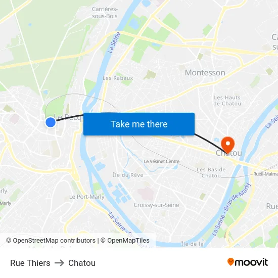 Rue Thiers to Chatou map