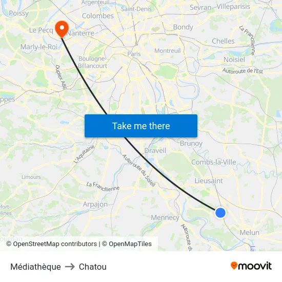 Médiathèque to Chatou map