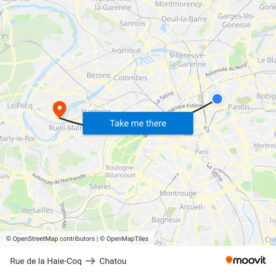 Rue de la Haie-Coq to Chatou map