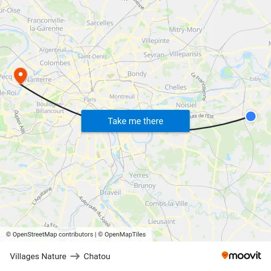 Villages Nature to Chatou map