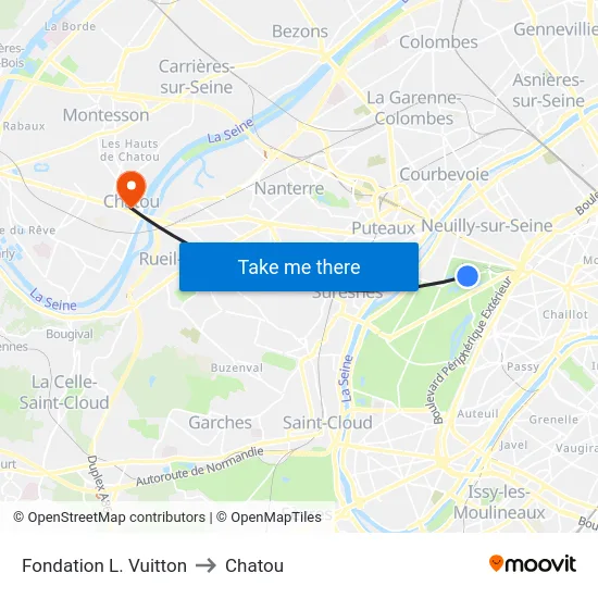 Fondation L. Vuitton to Chatou map