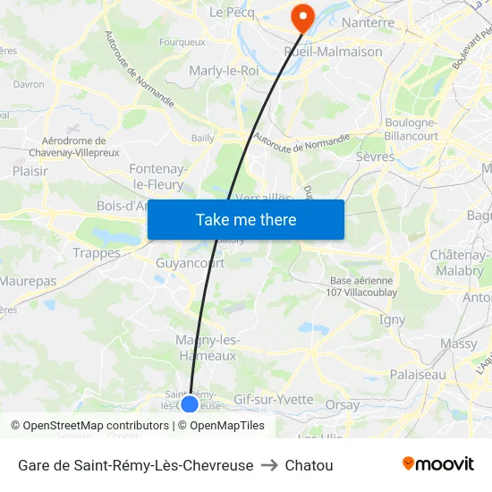 Gare de Saint-Rémy-Lès-Chevreuse to Chatou map