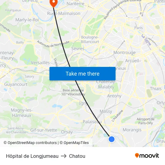 Hôpital de Longjumeau to Chatou map